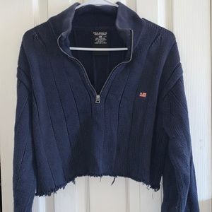 ralph lauren navy blue cropped (very thick) sweater, size L